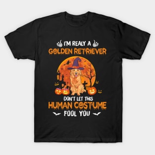 I'm Really A Golden Retriever Halloween T-Shirt